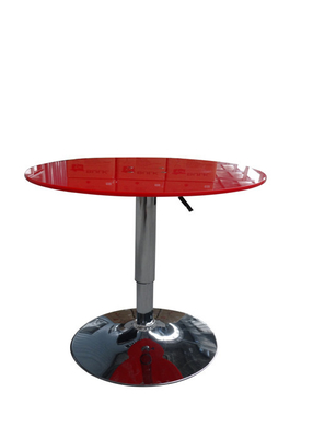 反対の高さ棒は調節可能で、白いアクリルの現代的なパブのテーブルを台に置きます