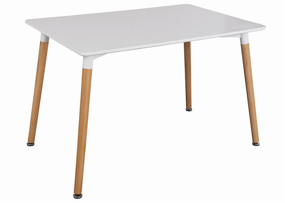 4簡単な木製の足を搭載する光沢度の高いMDF長方形棒テーブル