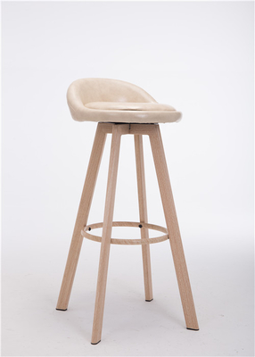 旧式な木製の足の積み重ね可能な訪問者の椅子PUおよび生地のバー スツール13kgs
