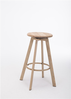 現代木-金属の鉄棒の積み重ね可能な訪問者の椅子の円形の小さい座席のような…